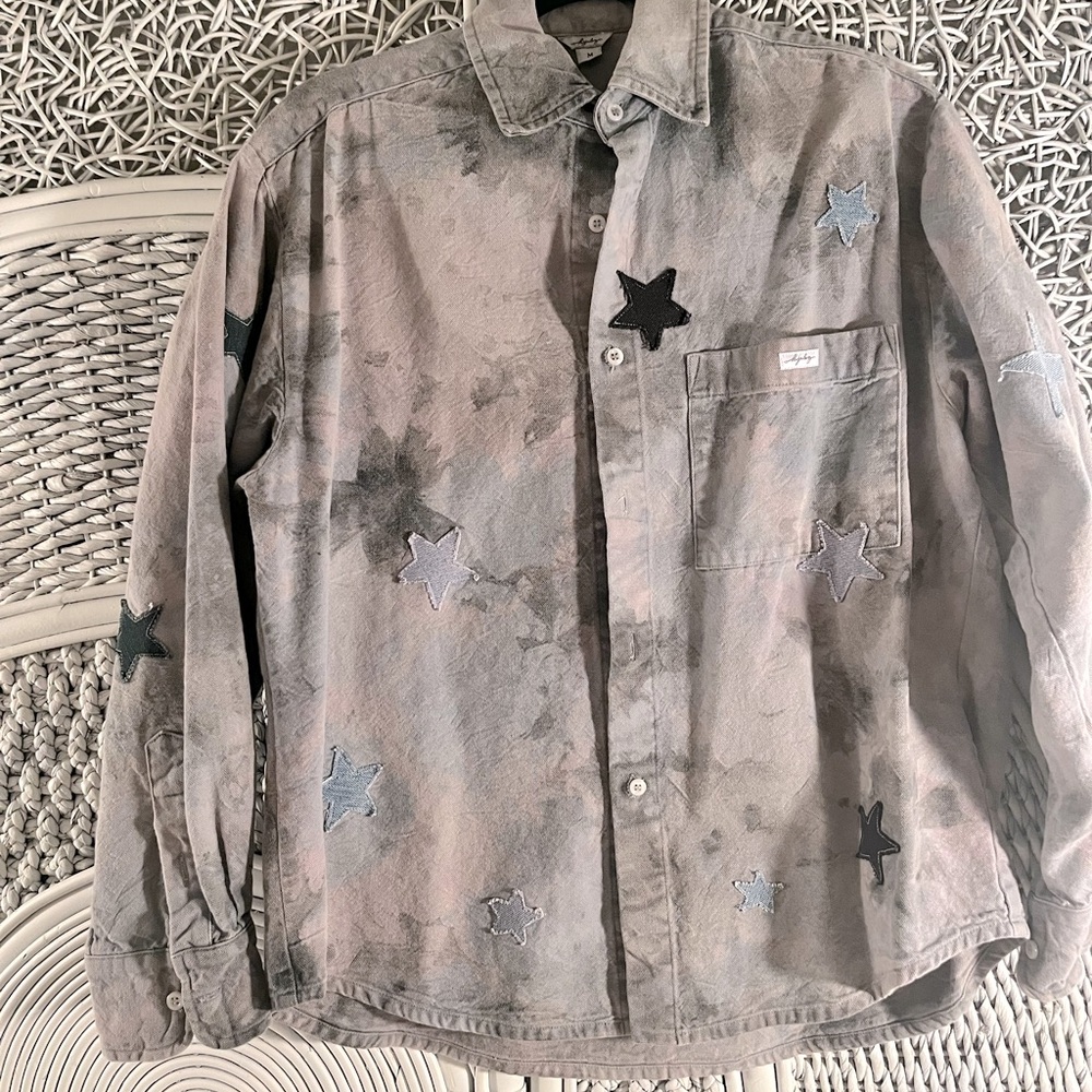 Hand dyed and patched with denim- one of a kind